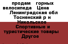 продам 2 горных велосипеда › Цена ­ 16 000 - Ленинградская обл., Тосненский р-н, Никольское  Спортивные и туристические товары » Другое   